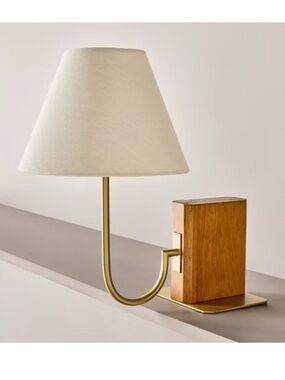 NWT Wood Mid Tone Bookshelf Lamp - Hearth & Hand™ with Magnolia